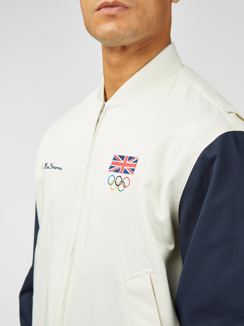 Ben Sherman Team GB Commercial Bomber Jackets White | WRNL14037