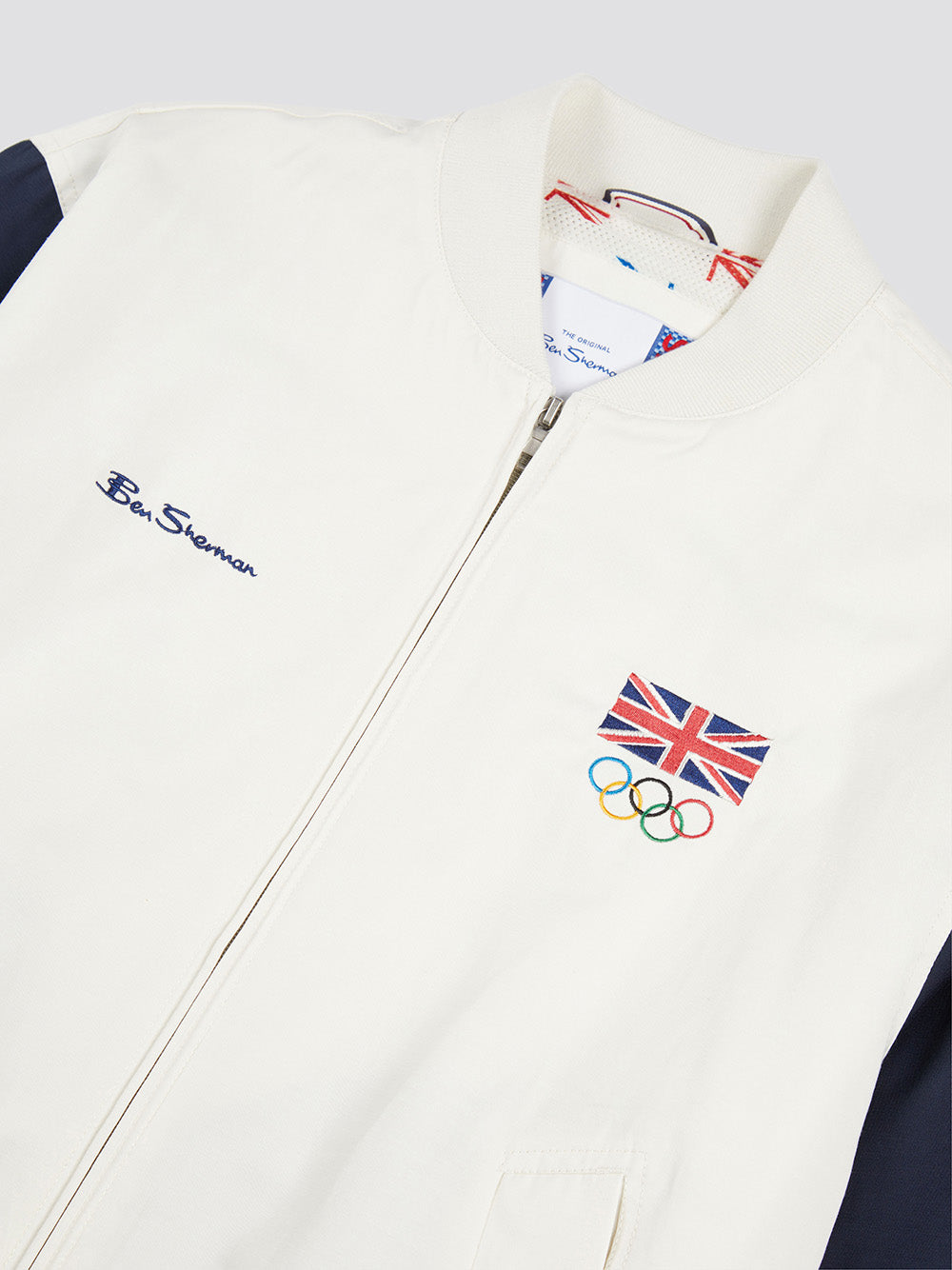 Ben Sherman Team GB Commercial Bomber Jackets White | WRNL14037