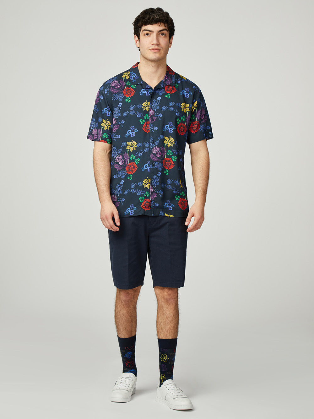 Ben Sherman Team GB Floral Shirts Navy | FPTY09548