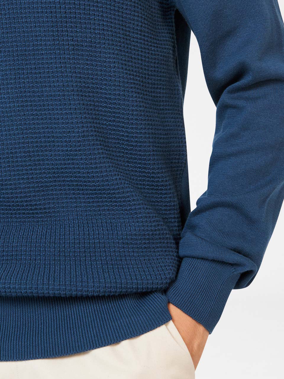 Ben Sherman Textured Crewneck Knitwear Indigo | OTMG39625