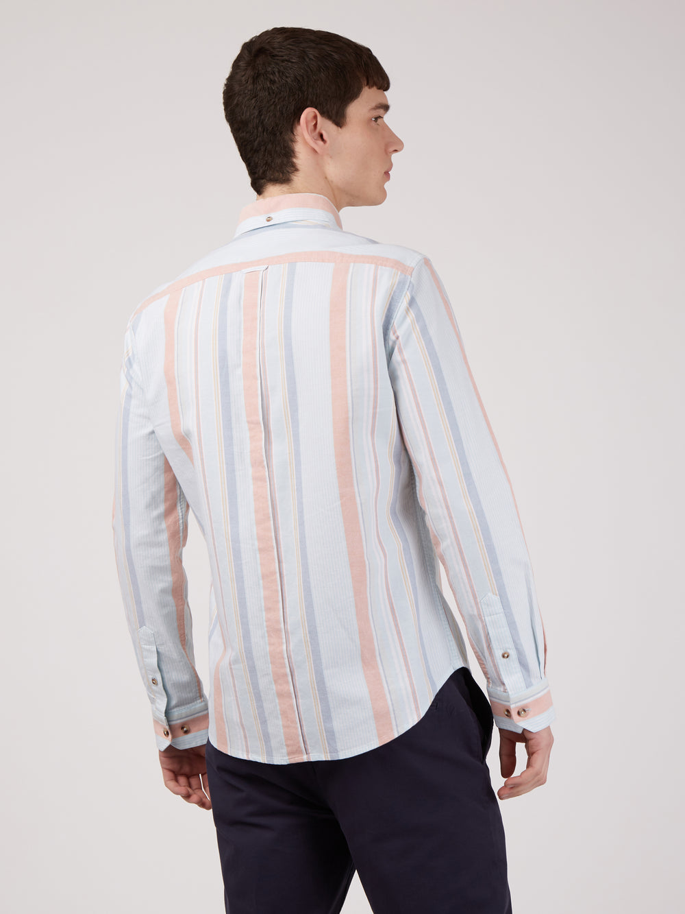 Ben Sherman The Oxford Ivy Stripe Long-Sleeve Shirts Blue | NYXK42850