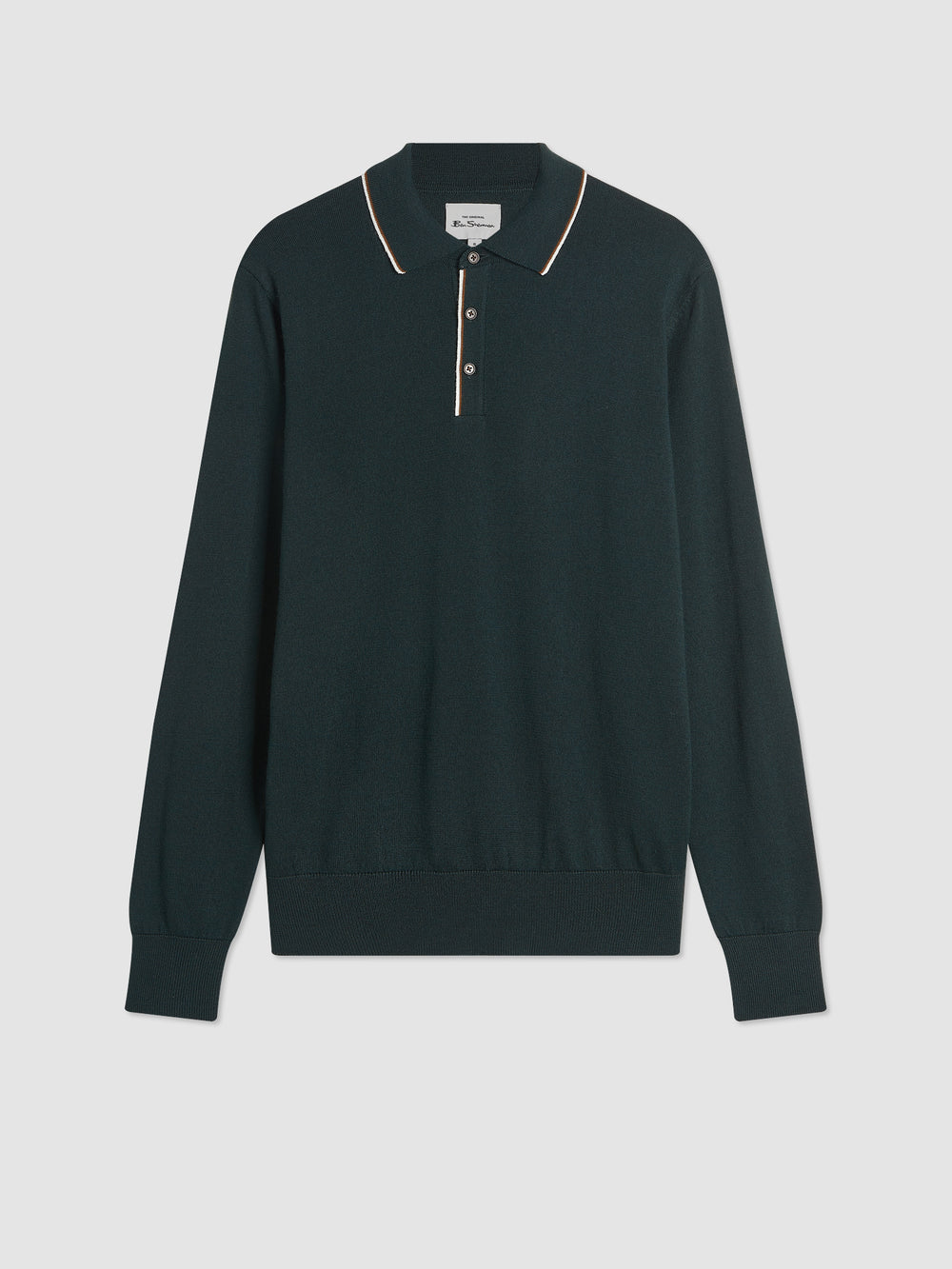 Ben Sherman Tipped Merino Polo Neck Sweaters Dark Green | FINZ04169