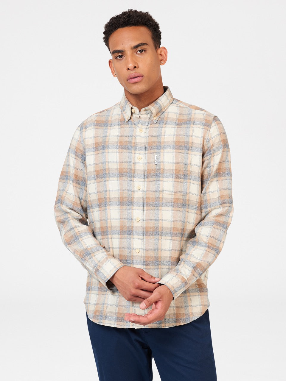 Ben Sherman Twisted Yarn Check Shirts Brown | VCID54293