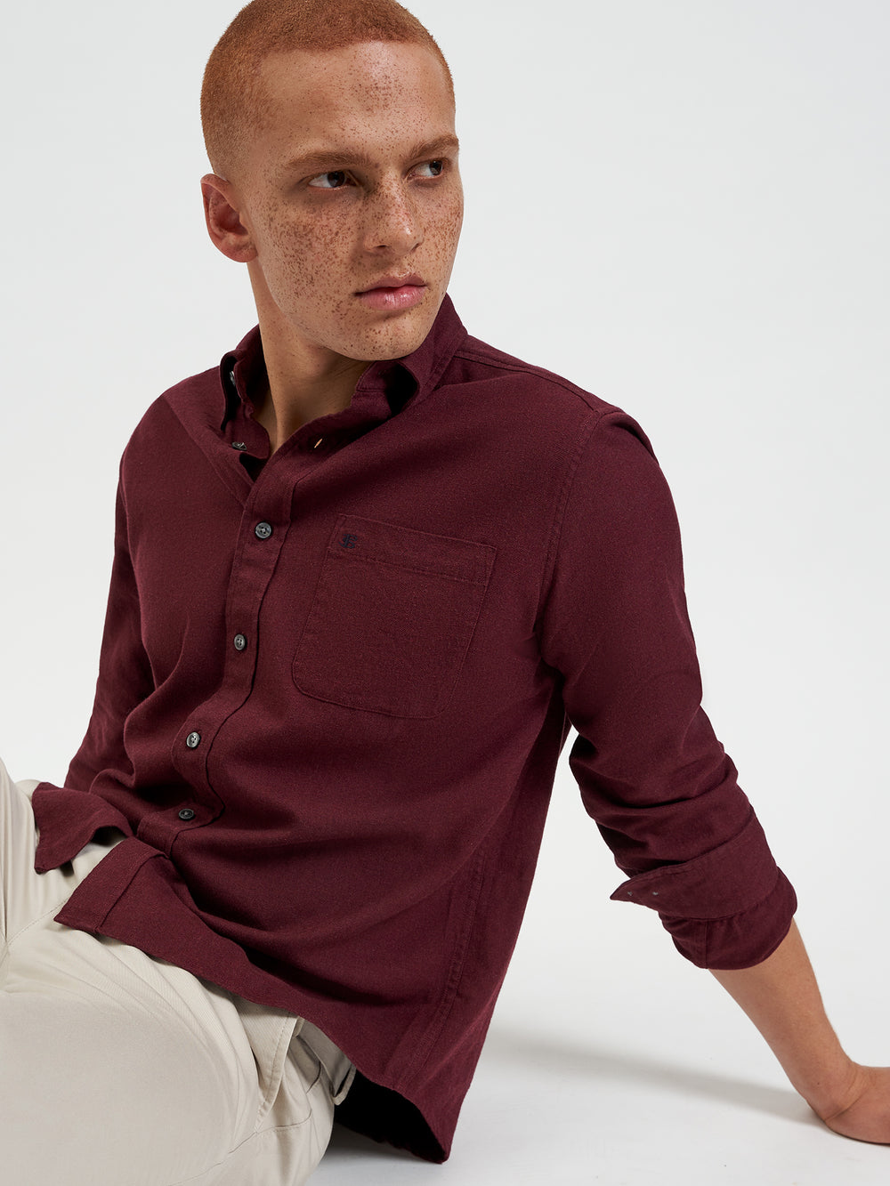 Ben Sherman Uniform Flannel Shirts Burgundy / Navy / Beige | ZBJS17658