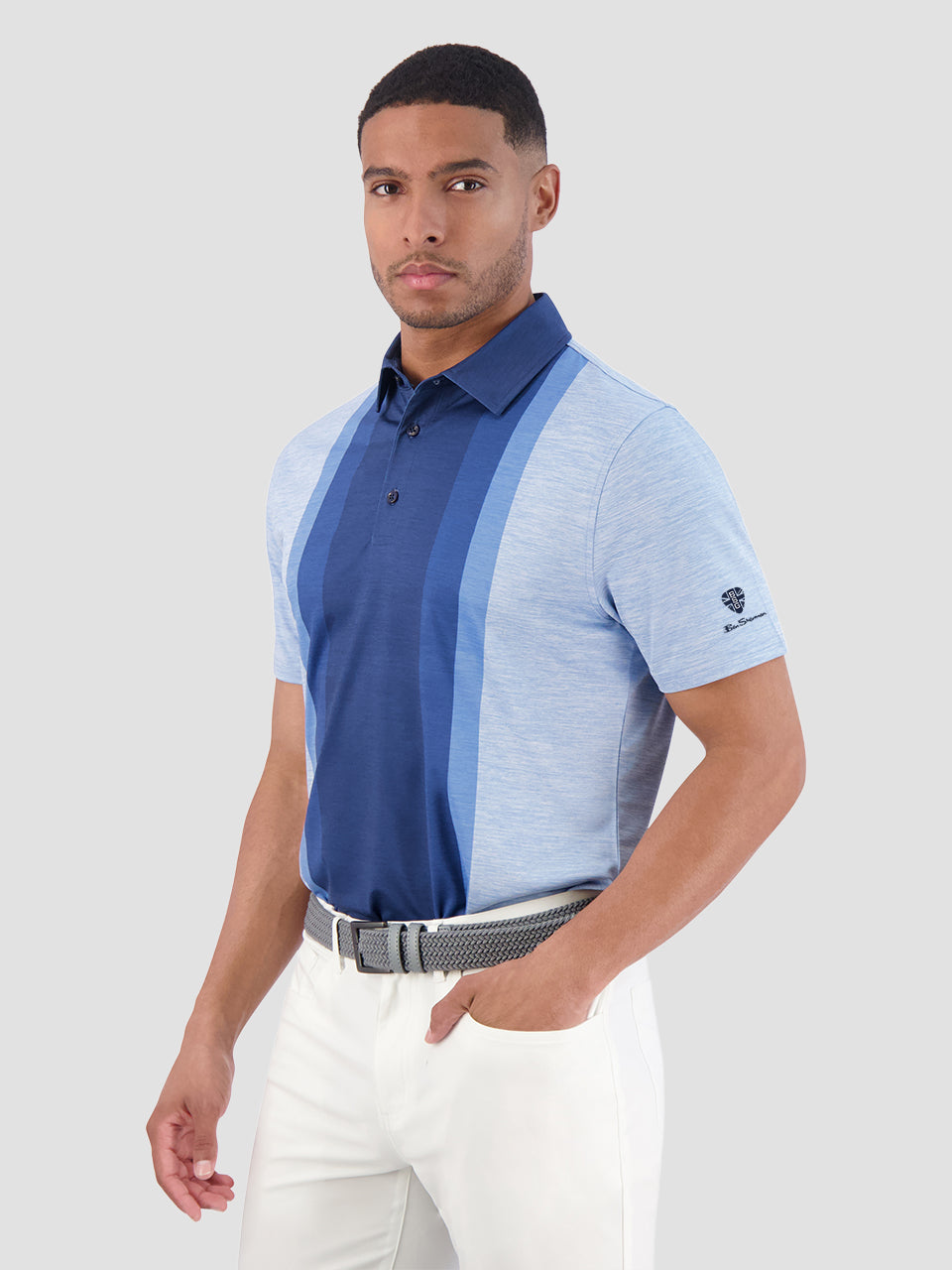 Ben Sherman Vertical Stripes Polo Shirts Blue | MGYI29146