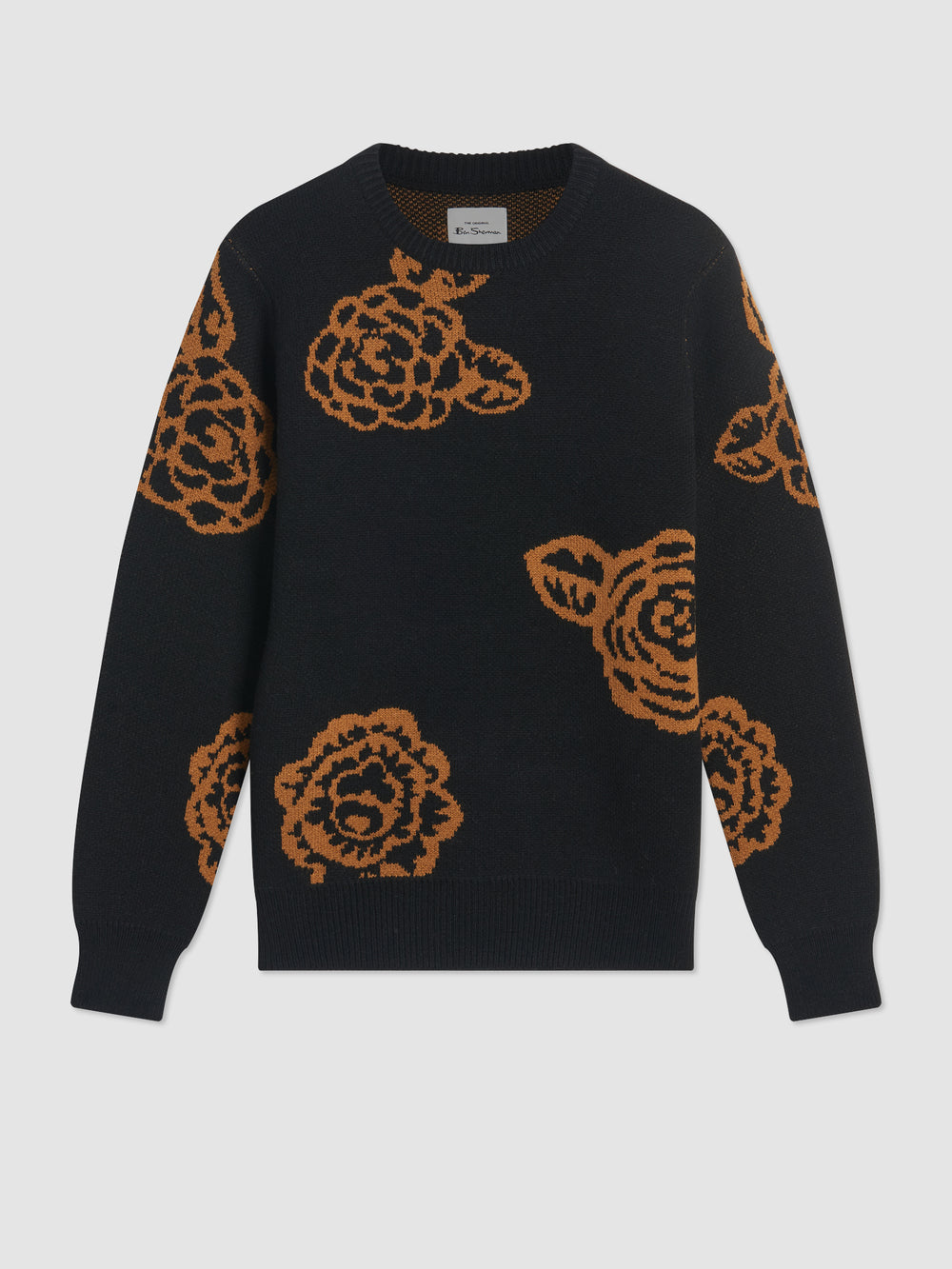 Ben Sherman Winter Floral Knitwear Black | WVLO12453