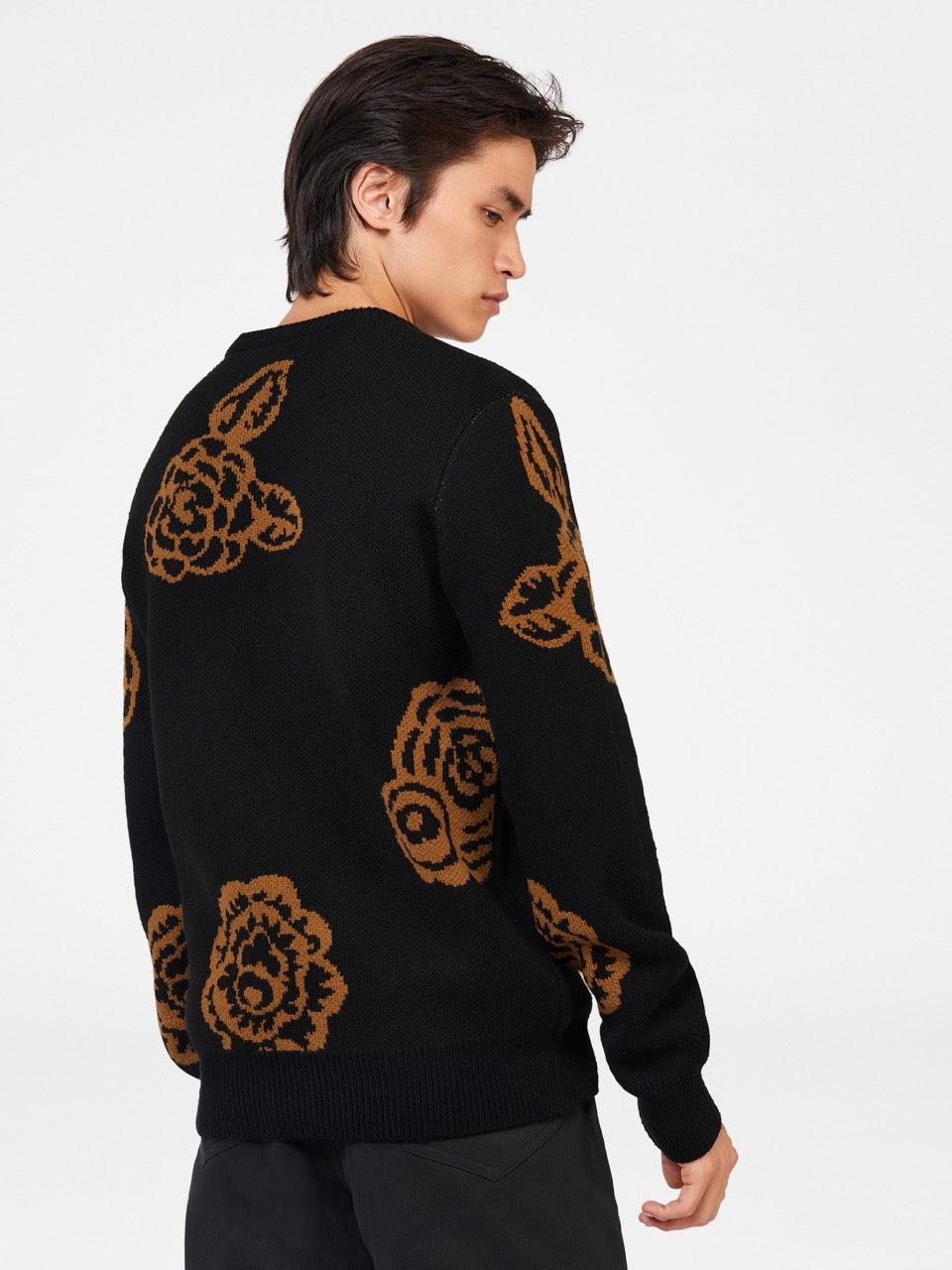 Ben Sherman Winter Floral Knitwear Black | WVLO12453