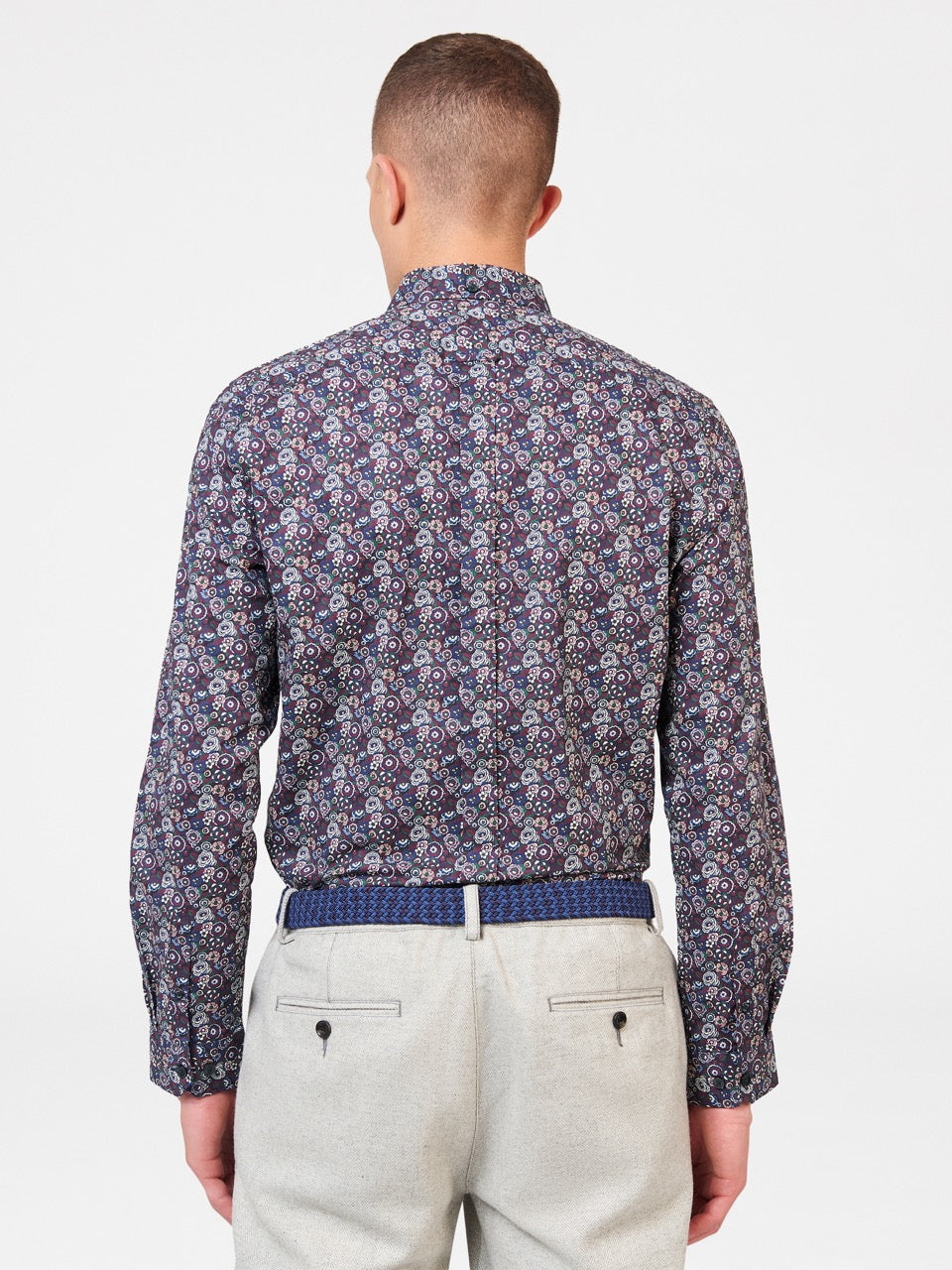 Ben Sherman Winter Floral Shirts Purple | WZJM60539